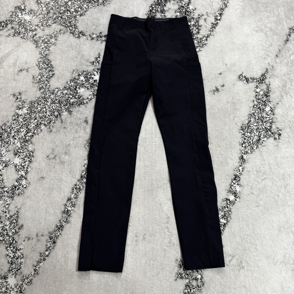 Athleta Wander Slim Pant Black Skinny Ankle Size 0 Side Pockets Stretch Career